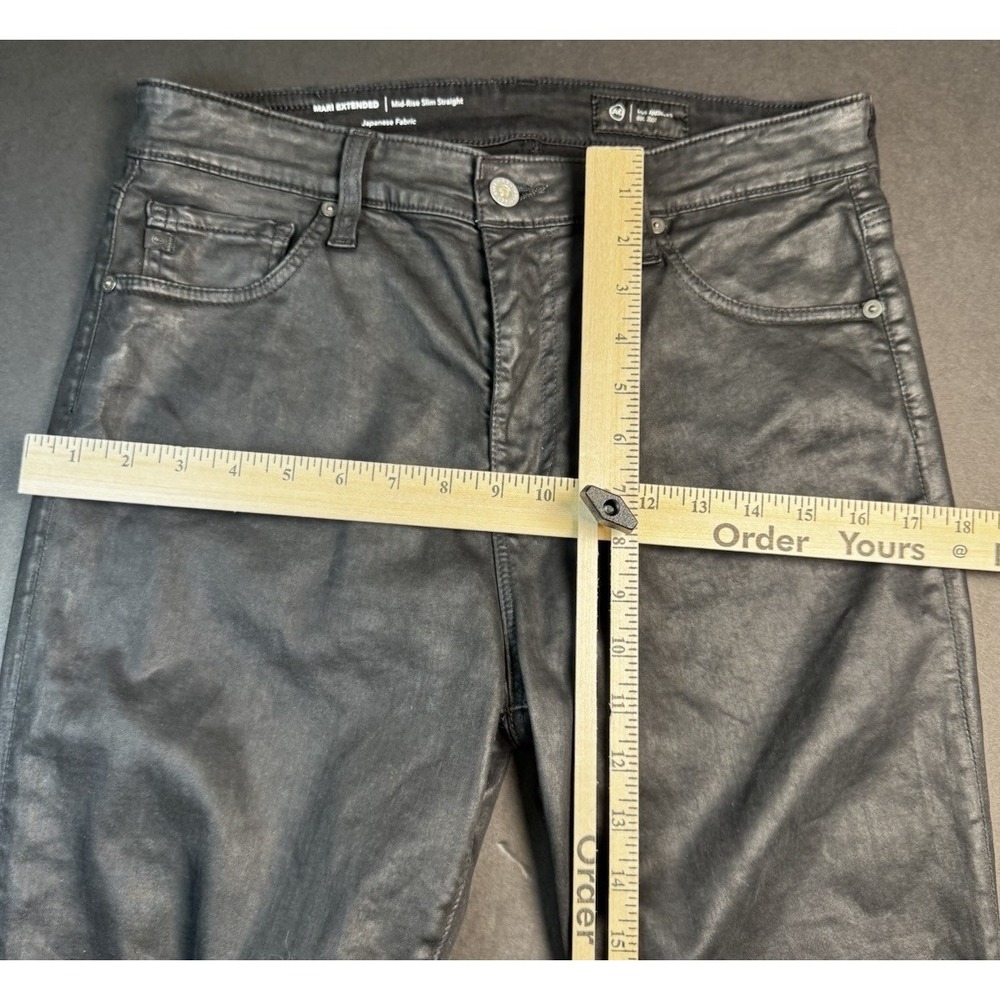 AG Adriano Goldschmied Mari Black Coated‎ Jeans Women 30 Japanese Fabric US Made - Picture 4 of 11